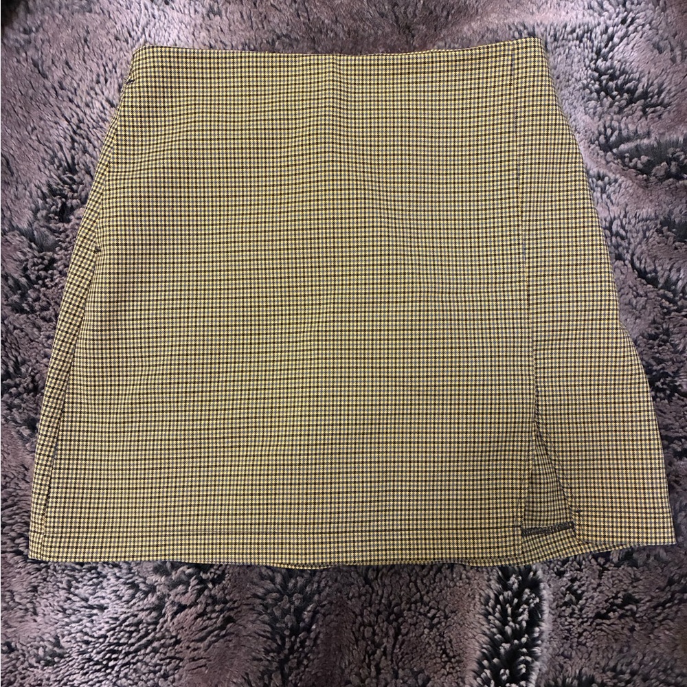 Urban Outfitters Yellow Checkered Mini Skirt